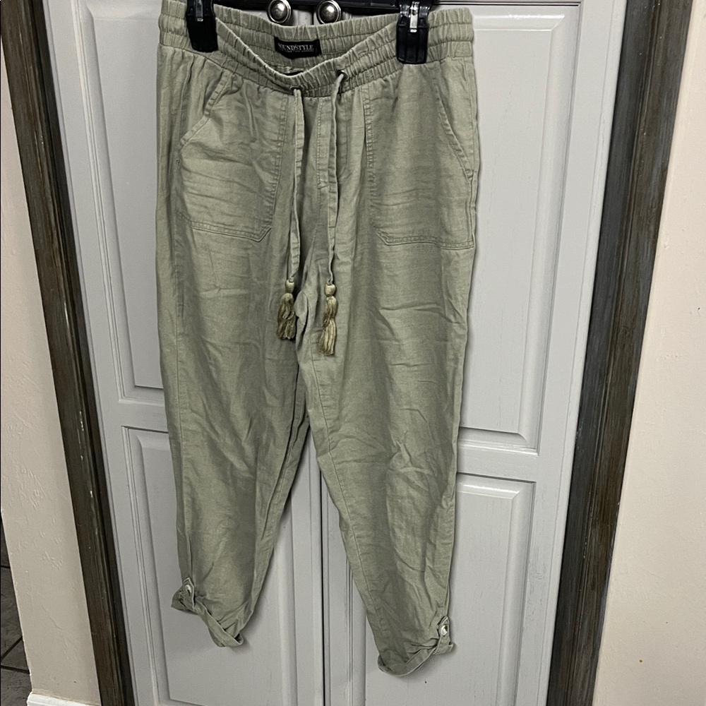 Pants, elastic drawstring, waste